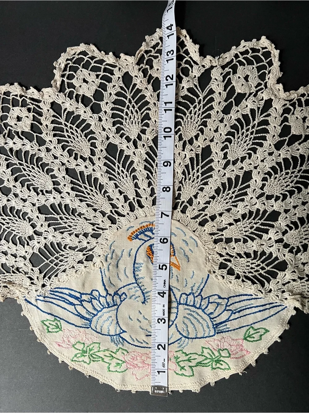Vintage Peacock Antimacassar 1920-1940